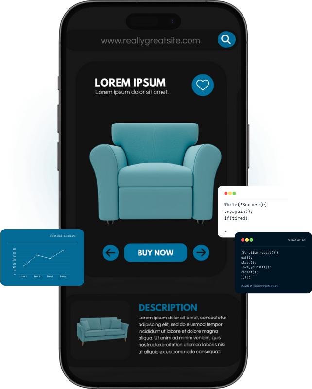Mobile eCommerce design showcasing quality, performance, and scalability.