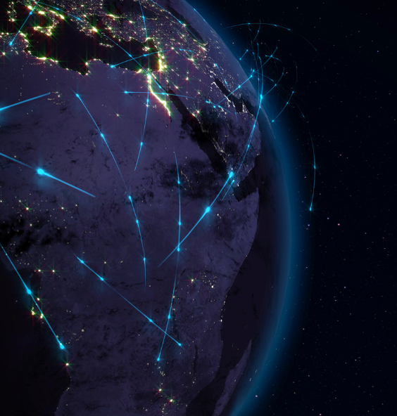 Global network visualization representing NeoSolax's international eCommerce agency presence