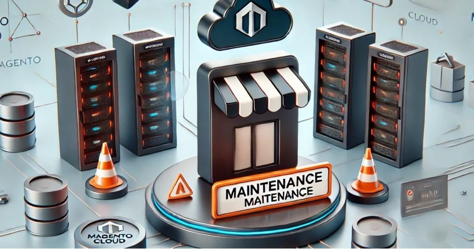 Magento Cloud setup with a single store in maintenance mode.